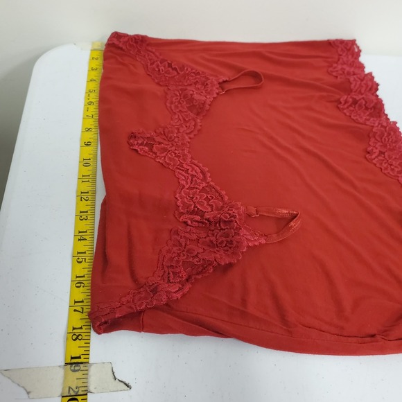 Lane Bryant Womens Y2K Babydoll Lace Trim Cami Size‎ 14 Red Preppy 90S Stretch - Picture 5 of 9
